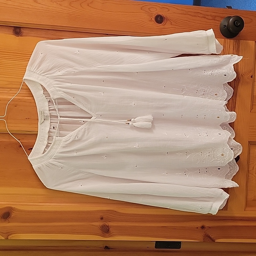 Flowy, sheer peasant blouse